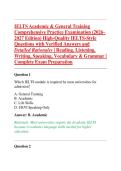 2026&ndash;2027 IELTS Academic & General Training Comprehensive Practice Examination &vert; 100 High-Quality IELTS-Style Questions with Verified Answers & Detailed Rationales &vert; Reading&comma; Listening&comma; Writing&comma; Speaking&comma; Vocabulary&comma; Grammar & Complete Band Score Preparat