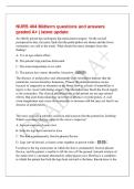 NURS 404 Midterm questions and answers&NewLine;graded A&plus; &vert; latest update&NewLine;An elderly patient has undergone hip replacement surgery&period; On the second&NewLine;postoperative day&comma; the nurse finds that the pedal pulses are absent and the lower&NewLine;extremities are cold to the touc
