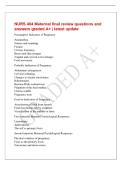 NURS 404 Maternal final review questions and&NewLine;answers graded A&plus; &vert; latest update&NewLine;Presumptive Indicators of Pregnancy&NewLine;Amenorrhea&NewLine;Nausea and vomiting&NewLine;Fatigue&NewLine;Urinary frequency&NewLine;Breast and skin changes&NewLine;Vaginal and cervical color changes&NewLine;Fetal movement
