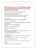 NURS 404 Lecture 10 - Social Marketing&comma; Media&comma;&NewLine;and Thinking Critically questions and answers&NewLine;graded A&plus; &vert; latest update&NewLine;Health Communication &lpar;general points and traditional methods&rpar;&NewLine;-Reaches different populations to exchange health info&NewLine;-Influences&comma; e
