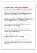 NURS 404 Final Exam Cumulative Review&NewLine;questions and answers graded A&plus; &vert; latest update&NewLine;The nurse is preparing to administer a blood transfusion to a patient&period;&NewLine;Which means of identification does the RN use to ensure the blood is&NewLine;administered to the corre