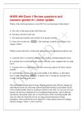 NURS 404 Exam 1 Review questions and&NewLine;answers graded A&plus; &vert; latest update&NewLine;Which of the following features would NOT be considered part of the milieu&quest;&NewLine;A&period; The color of the paint on the wall of the unit&NewLine;B&period; The daily activities in the unit&NewLine;C&period; The landscape 