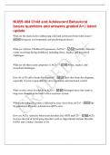 NURS 404 Child and Adolescent Behavioral&NewLine;Issues questions and answers graded A&plus; &vert; latest&NewLine;update&NewLine;What are the main factors influencing child and adolescent behavioral issues&quest; -&NewLine;Biological&comma; environmental&comma; and psychological factors&period;&NewLine;What are Adverse Chi