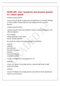 NURS 405 - Unit 1questions and answers graded&NewLine;A&plus; &vert; latest update&NewLine;evidence-based practice&NewLine;a process involving the examination and application of research findings&NewLine;or other relia