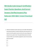 NIH Stroke Scale Group D Certification &NewLine;Exam Practice Questions And Correct &NewLine;Answers &lpar;Verified Answers&rpar; Plus &NewLine;Rationale 2026 Q&A&vert; Instant Download &NewLine;Pdf 