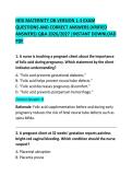 HESI Maternity OB Version 1 Exam Questions and Correct Answers&colon; Complete Study Guide & Practice Test