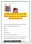 ASREB National Test A-5 Real Estate Exam Practice Questions & Answers &lpar;2026&rpar; &vert; 100&plus; Questions &vert; Real Estate Finance&comma; RESPA&comma; Regulation Z&comma; Mortgages & Secondary Market &vert; Arizona School of Real Estate & Business &lpar;ASREB&rpar;