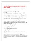 NURS 405 questions and answers graded A&plus; &vert;&NewLine;latest update&NewLine;Match the common problems seen in respiratory infections with the priority&NewLine;intervention&colon;&NewLine;Ineffective airway clearance & impaired gas exchange&NewLine;OPTIONS&colon;&NewLine;Apply oxygen&comma; reduce anxiety&comma; semi-fowler