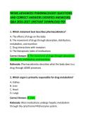 NR 565 Advanced Pharmacology Questions and Correct Answers&colon; Complete Study Guide & Practice Test