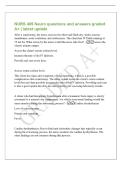 NURS 405 Neuro questions and answers graded&NewLine;A&plus; &vert; latest update&NewLine;After a craniotomy&comma; the nurse assesses the client and finds dry&comma; sticky mucous&NewLine;membranes&comma; acute confusion&comma; and restlessness&period; The client has IV fluids running at&NewLine;75 mL&sol;hr&period; What action by th
