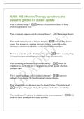 NURS 405 Infusion Therapy questions and&NewLine;answers graded A&plus; &vert; latest update&NewLine;What is infusion therapy&quest; - Delivery of medications&comma; fluids&comma; or blood&NewLine;products by parenteral route&NewLine;What is the most common route for infusion therapy&quest; - Intravenous therapy&NewLine;Wha