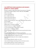 nurs 405 final review questions and answers&NewLine;graded A&plus; &vert; latest update&NewLine;The nurse is caring for a child with the transfer of care notes above&period; The health&NewLine;care provider is currently writing new orders&period; Which order takes priority&quest;&NewLine;Gather a urine sample&period;&NewLine;