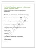 NURS 405 Final Exam questions and answers&NewLine;graded A&plus; &vert; latest update&NewLine;What type of cell is usually the reason for head and neck cancers -&NewLine;squamous&NewLine;Primary risk factor for laryngeal cancer - alcohol and tobacco use&NewLine;What is the earliest sign of Laryngeal