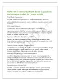 NURS 405 Community Health Exam 1 questions&NewLine;and answers graded A&plus; &vert; latest update&NewLine;World Health Organization&NewLine;est&period; 1948&semi; international organization that sets healthcare goals & guidelines&NewLine;address global health emergencies&comma; improve healthcare inequities&comma; 