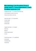 Microbiology Lab Practical Exam 1&NewLine;&lpar;2026&sol;2027&rpar; &vert; Latest Questions &vert; 100&percnt;&NewLine;Verified Answers &vert; A&plus;