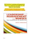 Comprehensive Test Bank for Leadership and Management for Nurses&colon; Core Competencies for Quality Care&comma; 5th Edition by Anita Finkelman &vert; Complete  &lpar;Chapters 1&ndash;20&rpar;