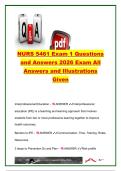 NURS 5461 Exam 1 &vert; Advanced Health Assessment &vert; 2026&ndash;2027 &vert; Complete Exam Questions&comma; Answers & Clinical Illustrations