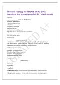 Physical Therapy for PD &lpar;NM 2 SRU DPT&rpar;&NewLine;questions and answers graded A&plus; &vert; latest update&NewLine;cognition&NewLine;&lowbar;&lowbar;&lowbar;&lowbar;&lowbar;&lowbar;&lowbar;&lowbar;&lowbar;&lowbar;&lowbar;&lowbar;&lowbar;&lowbar;&lowbar;&lowbar; exam for PD observes&colon;&NewLine;-Learning and memory&NewLine;-visuospatial processing&NewLine;-orientation&NewLine;-conceptual reasoning&NewLine;-problem solving&NewLine;-safety awar