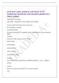 prof sem I past&comma; present&comma; and future of PT&NewLine;profession questions and answers graded A&plus; &vert;&NewLine;latest update&NewLine;when did PT come about&NewLine;early 1900s -- during WW1 when soldiers were wounded&NewLine;&lpar;women called to duty since men were in war&rpar;&NewLine;PTs originally were called