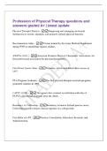 Profession of Physical Therapy questions and&NewLine;answers graded A&plus; &vert; latest update&NewLine;Physical Therapist Practice - Diagnosing and managing movement&NewLine;dysfunction to restore&comma; maintain&comma; and promote optimal physical function&period;&NewLine;Reconstruction Aides - Women trained