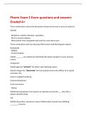 Pharm Exam 2 Exam questions and answers&NewLine;Graded A&plus;&NewLine;These medications reduce the perception of pain and create a sense of euphoria&NewLine;Opioids&NewLine;- Morphine&comma; codeine&comma; fentanyl&comma; oxycodone&NewLine;- Bind to opioid receptors&NewLine;- More potent than nonopioids and used for m