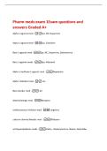 Pharm meds exam 1Exam questions and&NewLine;answers Graded A&plus;&NewLine;Alpha 1 agonist med -Epi&comma; NE&comma; Dopamine&NewLine;Alpha 2 agonist med -Epi&comma; Clonidine&NewLine;Beta 1 agonist med -Epi&comma; NE&comma; Dopamine&comma; Dobutamine&NewLine;Beta 2 agonist meds -Epi&comma; Albuterol&NewLine;Alpha 1 and beta 1 agonist med -