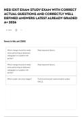 HESI EXIT EXAM STUDY EXAM WITH CORRECT ACTUAL QUESTIONS AND CORRECTLY WELL DEFINED ANSWERS LATEST ALREADY GRADED A&plus; 2026