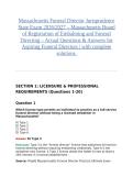 Massachusetts Funeral Director Jurisprudence State Exam 2026&sol;2027 &ndash; Massachusetts Board of Registration of Embalming and Funeral Directing &ndash; Actual Questions & Answers for Aspiring Funeral Directors &vert; with complete solutions&period;