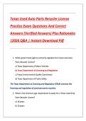Texas Used Auto Parts Recycler License Exam Prep &vert; 100 Practice Questions & TDLR Guide&NewLine;&NewLine;