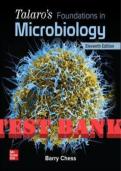 TEST BANK FOR Talaro's Foundations in Microbiology&colon; Basic Principles by Barry Chess ISBN&colon;978-1260575385 COMPLETE GUIDE ALL CHAPTERS COVERED 100&percnt; VERIFIED A&plus; GRADE ASSURED&excl;&excl;&excl;&excl;&excl; NEW LATEST UPDATE&excl;&excl;&excl;&excl;&excl;