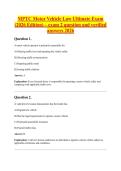 MPTC Motor Vehicle Law Ultimate Exam &NewLine;&lpar;2026 Edition&rpar; &ndash; exam 2 question and verified &NewLine;answers 2026