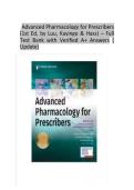 Advanced Pharmacology for Prescribers &lpar;1st Edition&rpar; &ndash; Brent Luu&comma; Gerald Kayingo & Virginia McCoy Hass &vert; Springer Publishing &vert; 2025&sol;2026 Complete Test Bank with Verified Answers and Practice Exam Questions