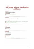 CVS Pharmacy Technician Exam Questions&NewLine;and Answers