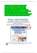 LEADERSHIP ROLES AND MANAGEMENT FUNCTIONS IN NURSING THEORY AND APPLICATION 11TH EDITION BY CAROL JORGENSEN HUSTON ISBN 9781975193065 COMPREHENSIVE CHAPTERS 1 TO 25 PRACTICE QUESTION BANK WITH DETAILED ANSWER EXPLANATIONS REVIEW RATIONALES COMPLETE STUDY 