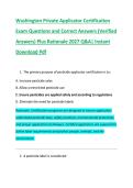 Washington Private Applicator Certification &NewLine;Exam Questions and Correct Answers &lpar;Verified &NewLine;Answers&rpar; Plus Rationale 2027 Q&A&vert; Instant &NewLine;Download Pdf 