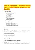 UTA CP2 NURS 5338 &ndash; Exam Questions and Answers with Rationales Latest Version Top Rated A&plus;