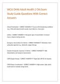 WGU D446 Adult Health 2 OA Exam Study Guide Questions With Correct Answers