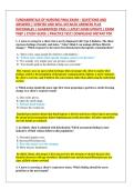 FUNDAMENTALS OF NURSING FINAL EXAM &ndash; QUESTIONS AND &NewLine;ANSWERS &vert; VERIFIED AND WELL DETAILED ANSWERS PLUS &NewLine;RATIONALES &vert; GUARANTEED PASS &vert; LATEST EXAM UPDATE &vert; EXAM &NewLine;PREP &vert; STUDY GUIDE &vert; PRACTICE TEST&vert; DOWNLOAD INSTANT PDF