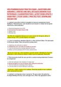 HESI PHARMACOLOGY PRACTICE EXAM &ndash; QUESTIONS AND &NewLine;ANSWERS &vert; VERIFIED AND WELL DETAILED ANSWERS PLUS &NewLine;RATIONALES &vert; GUARANTEED PASS &vert; LATEST EXAM UPDATE &vert; &NewLine;EXAM PREP &vert; STUDY GUIDE &vert; PRACTICE TEST&vert; DOWNLOAD &NewLine;INSTANT PDF
