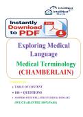  Test Bank For Exploring Medical Language &colon; Medical Terminology 11th Edition ISBN-13&NewLine;978-0323711562  All Chapters Covered Questions and Verified Edition Graded A&plus;  