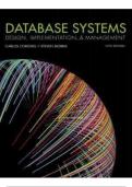 TEST BANK FOR Database Systems&colon; Design&comma; Implementation&comma; & Management 13th Edition by Carlos Coronel &lpar;Author&rpar;&comma; Steven Morris ISBN&colon;978-1337627900 COMPLETE GUIDE All CHAPTERS COVERED 100&percnt; VERIFIED A&plus; GRADE ASSURED&excl;&excl;&excl;&excl;&excl; NEW LATEST UPDATE&excl;&excl;&excl;&excl;&excl;