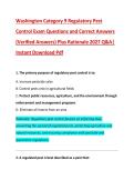Washington Category 9 Regulatory Pest &NewLine;Control Exam Questions and Correct Answers &NewLine;&lpar;Verified Answers&rpar; Plus Rationale 2027 Q&A&vert; &NewLine;Instant Download Pdf