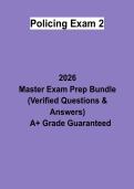Policing Exam 2 &vert; Questions & Answers&comma; Practice Test&comma; Study Guide & Revision Notes &vert; Latest 2026 PDF