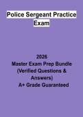 Police Sergeant Practice Exam &vert; Questions & Answers&comma; Practice Test&comma; Study Guide & Revision Notes &vert; Latest 2026 PDF