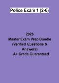 Police Exam 1 &lpar;2&ndash;6&rpar; &vert; Questions & Answers&comma; Practice Test&comma; Study Guide & Revision Notes &vert; Latest 2026 PDF