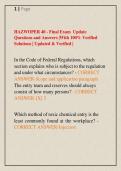 HAZWOPER 40 - Final Exam  Update &NewLine;Questions and Answers &vert;With 100&percnt; Verified &NewLine;Solutions &vert; Updated & Verified &vert; 