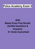 Police Academy Exam 5 &vert; Questions & Answers&comma; Practice Test&comma; Study Guide & Revision Notes &vert; Latest 2026 PDF
