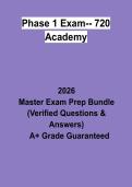 Phase 1 Exam &ndash; 720 Academy &vert; Questions & Answers&comma; Practice Test&comma; Study Guide & Revision Notes &vert; Latest 2026 PDF