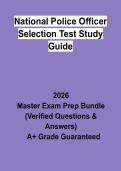 National Police Officer Selection Test Study Guide &vert; Questions & Answers&comma; Practice Test&comma; Study Guide & Revision Notes &vert; Latest 2026 PDF