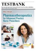 TEST BANK FOR Pharmacotherapeutics for Advanced Practice Nurse Prescribers&comma; 6th Edition by Teri Moser Woo and Wendy L&period; Wright ISBN&colon;9781719648035 COMPLETE GUIDE ALL CHAPTERS COVERED 100&percnt; VERIFIED A&plus; GRADE ASSURED&excl;&excl;&excl;&excl;&excl; NEW LATEST UPDATE&excl;&excl;&excl;&excl;&excl;